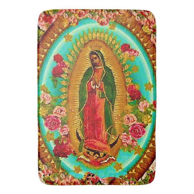 Tapete De Banheiro Nossa Senhora Guadalupe Santo Virgem Mexicana Mari (Frente Vertical)