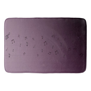 Tapete De Banheiro Notas Musicais Mauve Bath Mat
