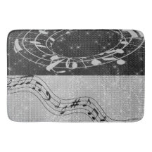 Notas Musicais Modernas de Preto e Branco