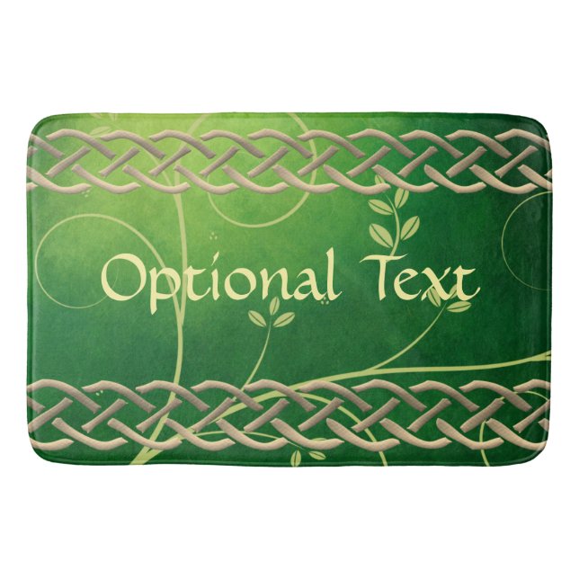 Tapete De Banheiro Números e Folhas Verde Celtas (Frente)