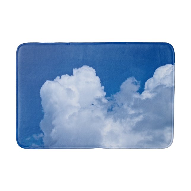 Tapete De Banheiro Nuvens brancas puffy no céu azul (Frente)