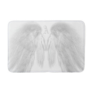 Tapete De Banheiro O ANJO VOA o monograma feito sob encomenda branco