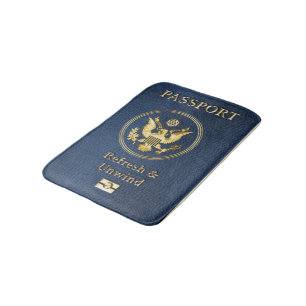 Tapete De Banheiro O cobrir bonito do passaporte relaxa e desenrola a