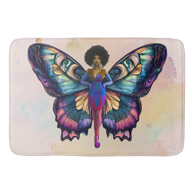 Tapete De Banheiro O Efeito Solúvel Da Borboleta (Imagem) (Frente)