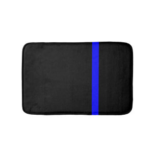 Tapete De Banheiro O Estilo Vertical da Linha Azul-Fino Simbólico