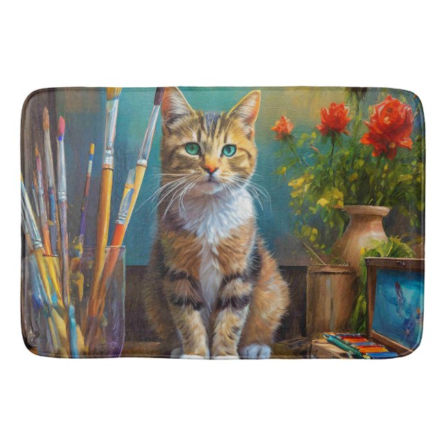 Tapete De Banheiro O Gato Artístico (Frente)
