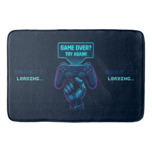 Tapete De Banheiro O Jogo Acabou? Tente De Novo! Gamer Bath Mat Futur