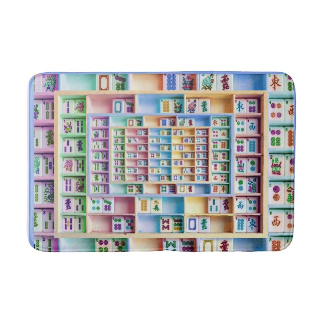 Tapete De Banheiro O Mah Jongg telha a esteira de banho (Frente)