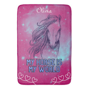 Tapete De Banheiro O Meu Cavalo É O Meu Magenta Do Mundo