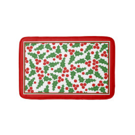 Tapete De Banheiro O padrão da groselha e o Natal da borda vermelha