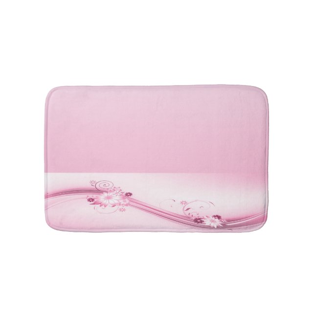 Tapete De Banheiro O rosa floresce ondas de n (frente)