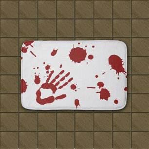 Tapete De Banheiro O sangue sangrento da mão Splattered a esteira de