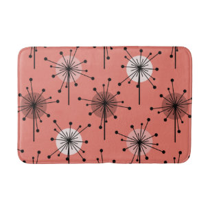 Tapete De Banheiro O Sputnik Starburst Flores Salmão Rosa