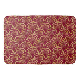 TAPETE DE BANHEIRO O VENTILADOR DO DECO DE ARTE VERMELHO E DOURADO PA