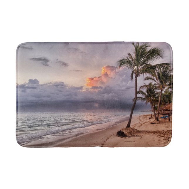 Tapete De Banheiro Ocean Waves Sandy Beach Sunset (Frente)