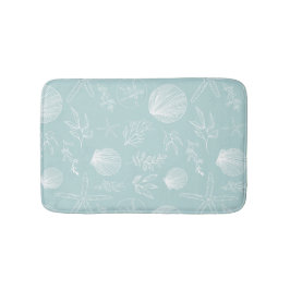Tapete De Banheiro Oceano Elementos Costeiros Bath Mat