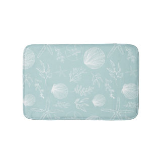 Tapete De Banheiro Oceano Elementos Costeiros Bath Mat