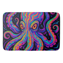 Tapete De Banheiro Octopus Colorido Trippy