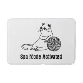 Tapete De Banheiro Off Duty Lazy Cat. Funny Spa Mode Activated