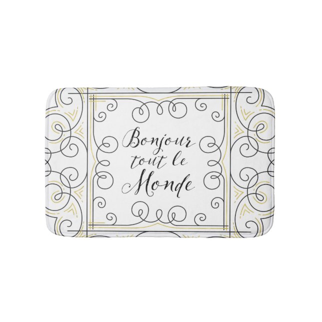 Tapete De Banheiro Olá! todos - o cumprimento de professor francês! (frente)