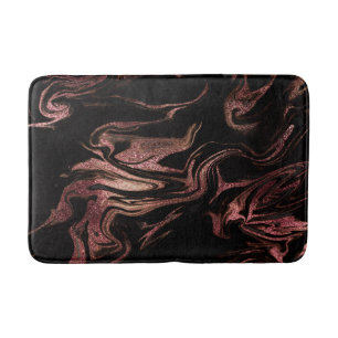Tapete De Banheiro Olho de mármore preto rosa de cobre elegante