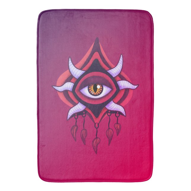 Tapete De Banheiro Olho Demônio Roxo - Arte oculta gótica (Frente Vertical)