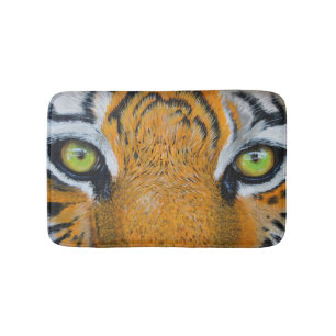 Tapete De Banheiro Olhos de Tigre Selvagem Personalizados