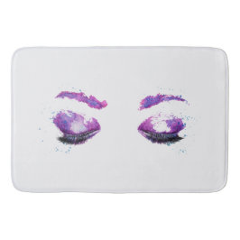 Tapete De Banheiro Olhos Roxos Glamourosos e Sobrancelhas Aquarela