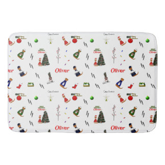 Tapete De Banheiro Oliver A Lontra De Natal Padrão Aleatório