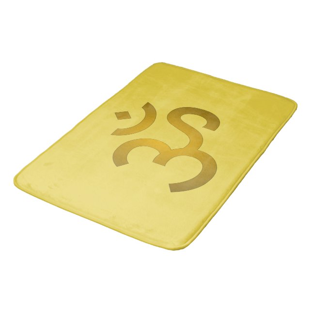 Tapete De Banheiro Om Devanagari - Canário (Angulado)