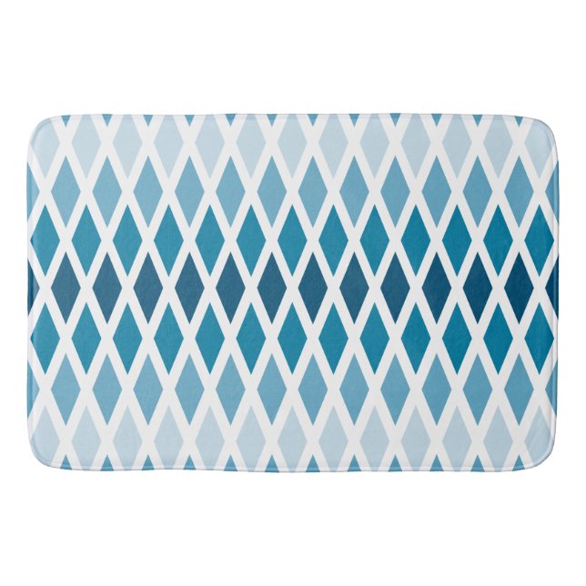 Tapete De Banheiro Ombre de diamante azul (Frente)