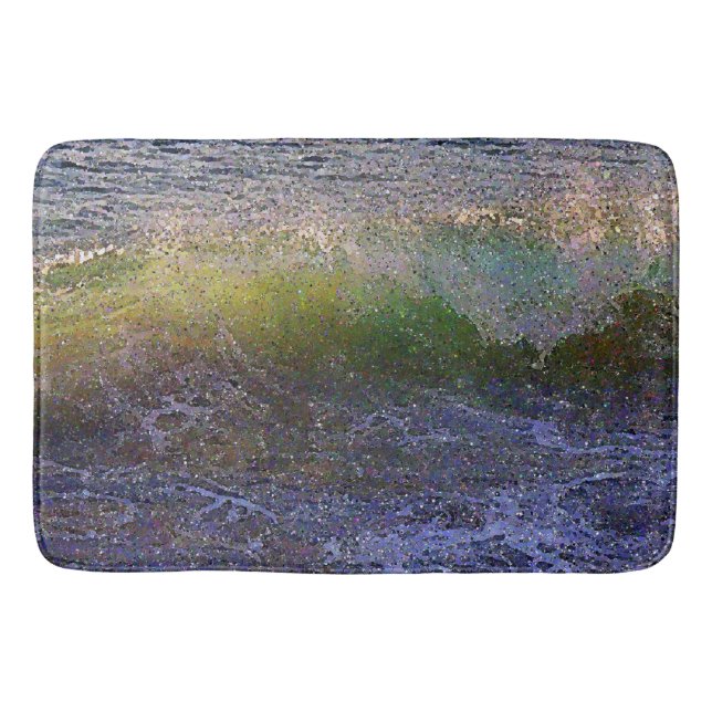Tapete De Banheiro Onda de Oceano Abstrata (Frente)