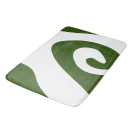 Tapete De Banheiro Onda Giratória Verde Floresta e Branco