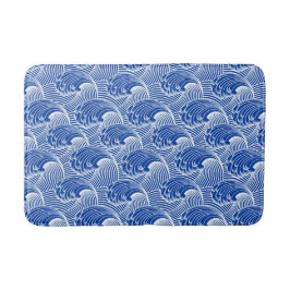 Tapete De Banheiro Ondas, azuis cobaltos e branco japoneses do