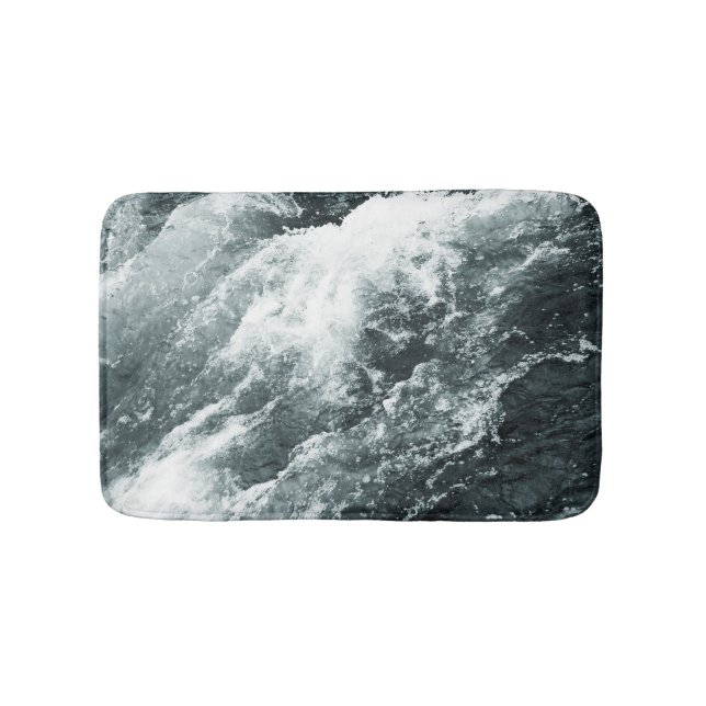 Tapete De Banheiro Ondas Belas Do Mar Negro E Branco (frente)
