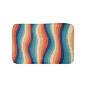 Tapete De Banheiro Ondas Coloridas Vintage Retro