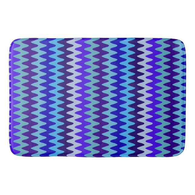 Tapete De Banheiro Ondas de Banho Azul do Mar Profundo (Frente)