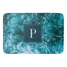 Ondas do Mar Turquesa com Monograma Personalizado