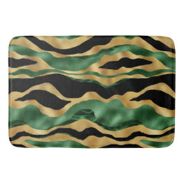 Tapete De Banheiro Ondas Douradas brilhantes verdes a preto