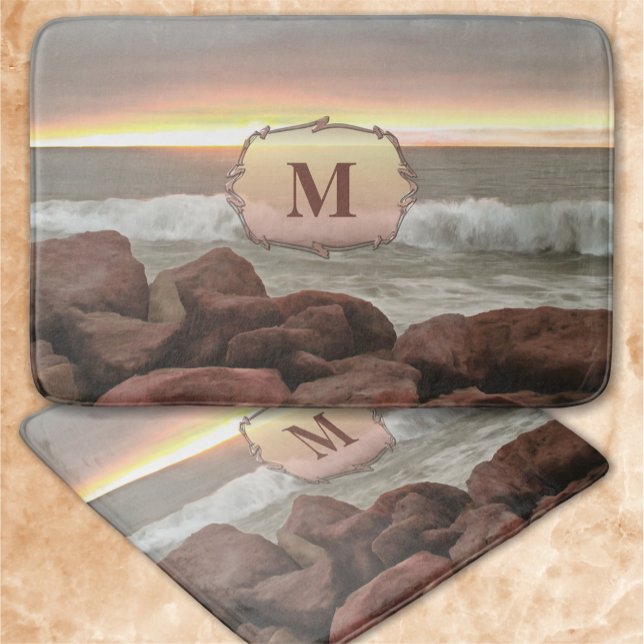 Tapete De Banheiro Ondas e pedras 0893 (Criador carregado)