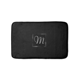 Tapete De Banheiro Onyx Black Velvet Monograma de Grunge Chalkboard