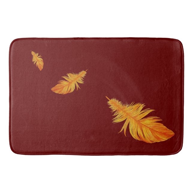 Tapete De Banheiro Orange Feather Design (Frente)