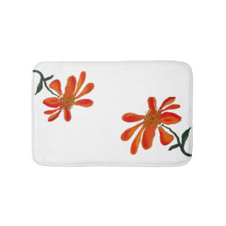 Tapete De Banheiro Orange flower by Lydia's Art Sangria