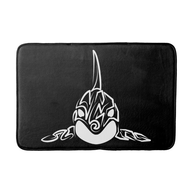 Tapete De Banheiro Orca Tribal Negra (Frente)