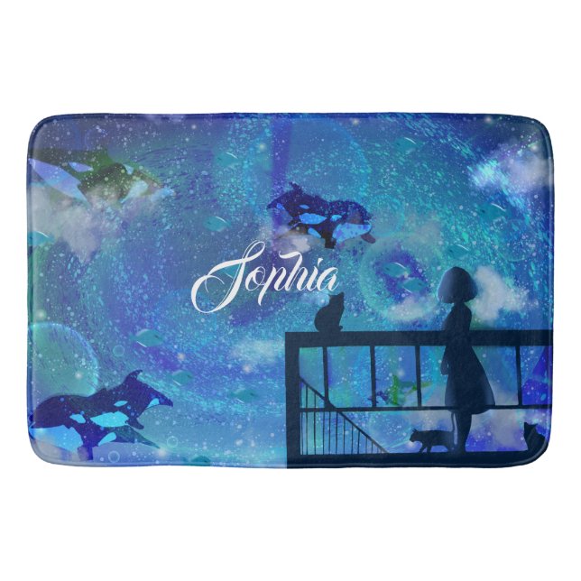 Tapete De Banheiro Orca Whales (Frente)