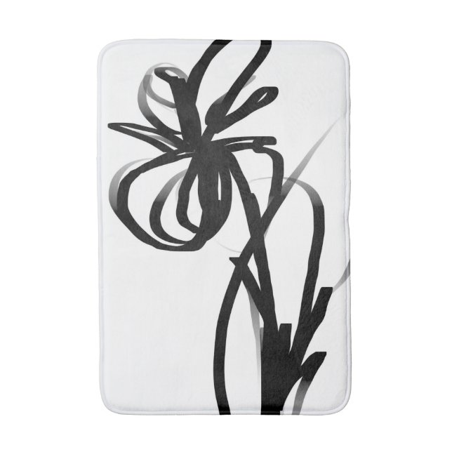 Tapete De Banheiro Orchid Blanc: Abstrato branco e preto (Frente Vertical)