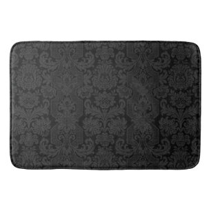 Tapete De Banheiro Ornamentado Elegante Damasco Preto Vitoriano