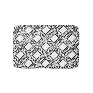 Tapete De Banheiro Ornamentado preto e branco Design com tampas