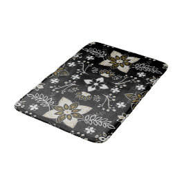 Tapete De Banheiro Ornate black and white floral pattern 