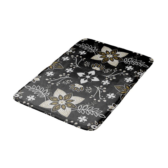 Tapete De Banheiro Ornate black and white floral pattern  (Angulado)